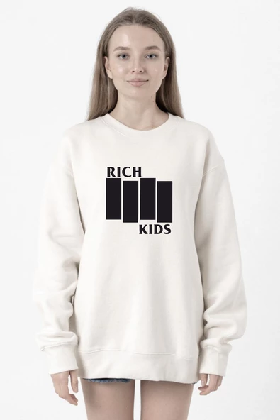 G-Dragon Rich Kids Beyaz Kadın 2ip Sweatshirt