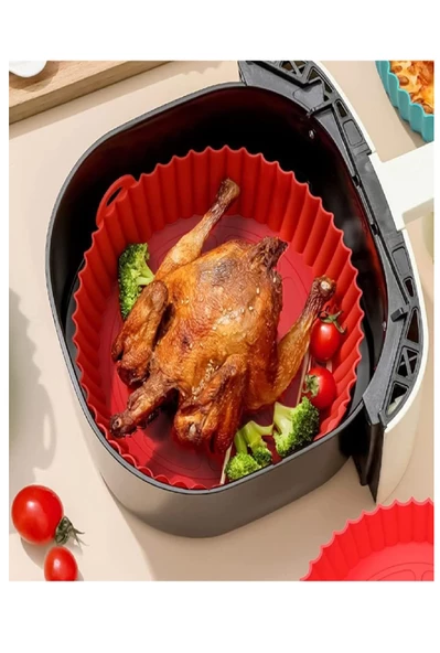 2'li Airfryer Silikon 7 Gözlü Hava Firitözü Muffin Çörek Kek Kalıbı Yanmaz Yapışmaz Isıya Dayanıklı Kalıplar - 4