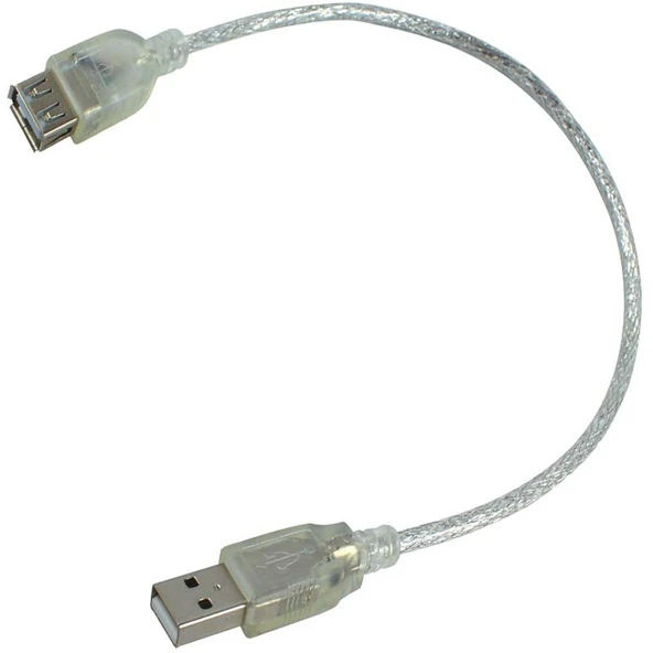 Usb Uzatma Kablosu 50 Cm Şeffaf USB 2.0 Uzatma Kablo