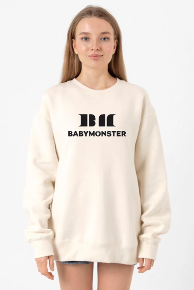Babymonster Logo Ekru Kadın 2ip Sweatshirt ürün görseli