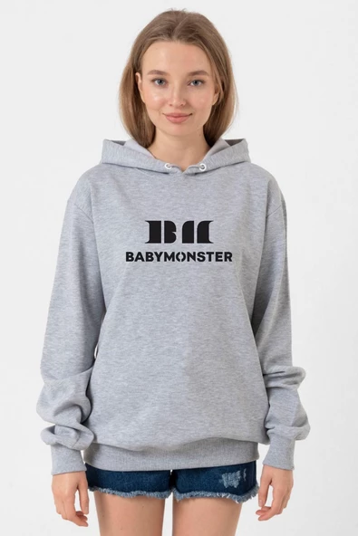 Babymonster Logo Grimelanj Kadın 3ip Kapşonlu Sweatshirt