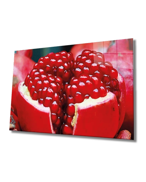 Nar Dekoratif ve Modern Cam Tablo Pomegranate Wall Hanging ürün görseli 1