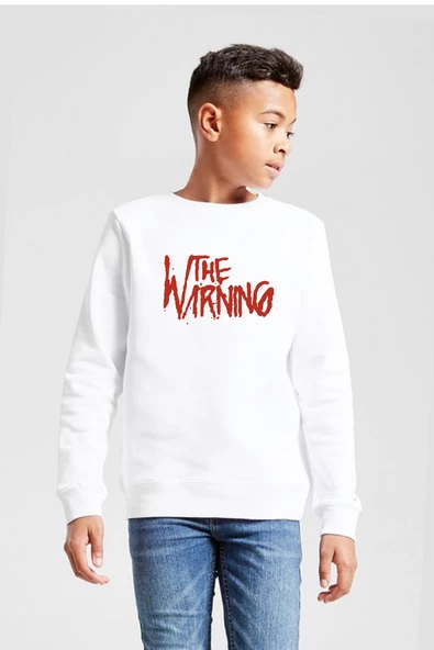 The Warning Logo Beyaz Çocuk 2ip Sweatshirt
