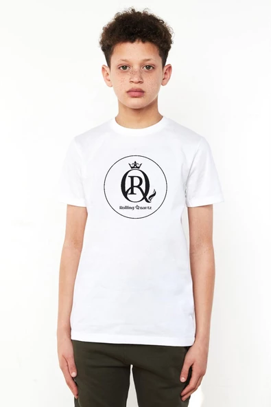 Rolling Quartz Logo Beyaz Çocuk Bisikletyaka Tshirt