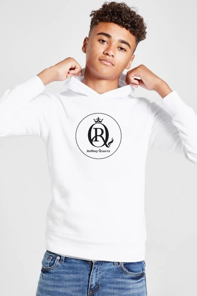 Rolling Quartz Logo Beyaz Çocuk 3ip Kapşonlu  Sweatshirt
