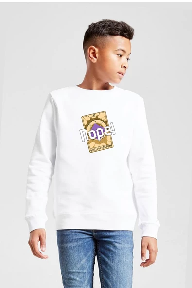 Wheel Of Fortune Nope Beyaz Çocuk 2ip Sweatshirt