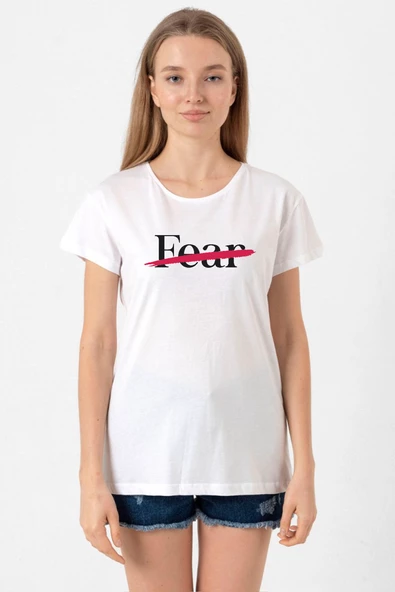 Rolling Quartz Fearless Beyaz Kadın Bisikletyaka Tshirt
