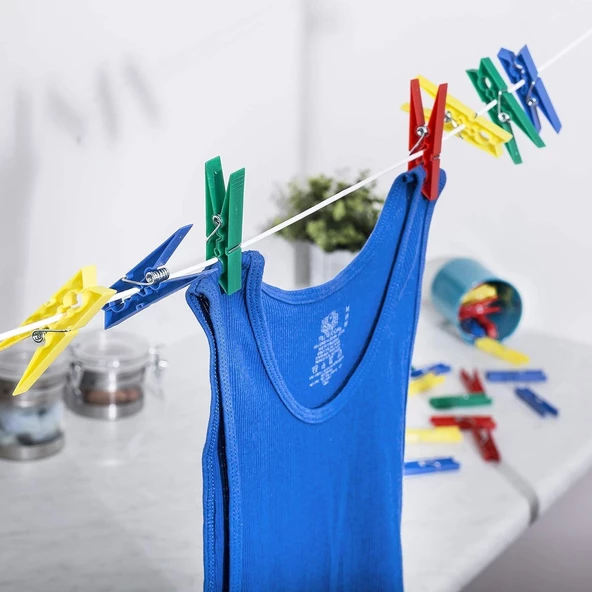 36 Adet Plastik İz Bırakmayan Çamaşır Mandalı, Ekstra Dayanıklı - 2