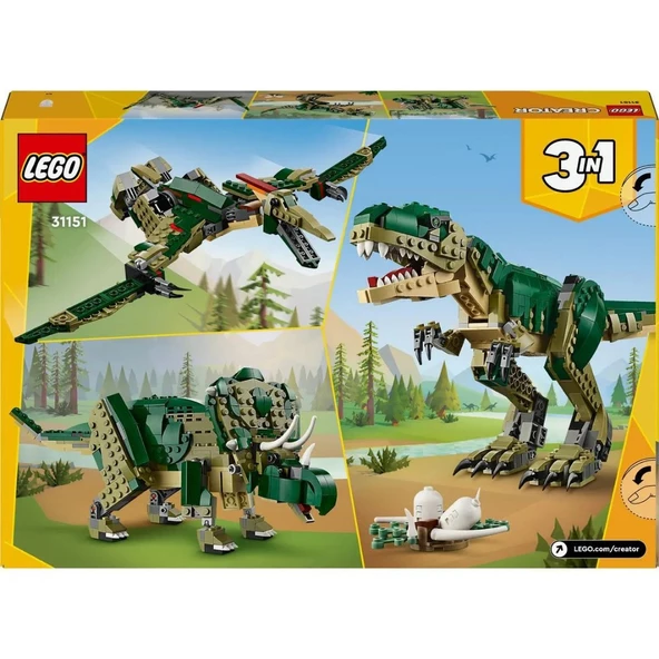 Lego 626 Parça Creator 3ü 1 Arada T. Rex Dinozor Modeli Yapım Seti - Mavi Su Dünyası - 3