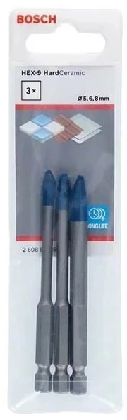 BOSCH EXPERT HardCeramic HEX-9 Delme Ucu Seti 5/6/8 mm 3 parça - 2