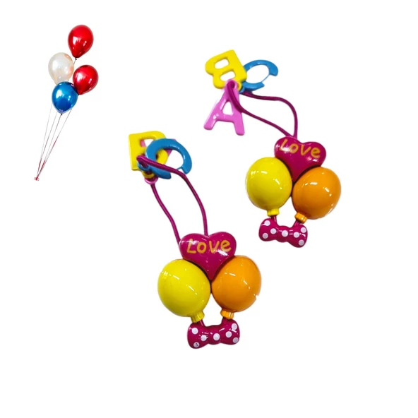 Love Balon Figürlü Kız Çocuk Lastikli Toka 2li - 5