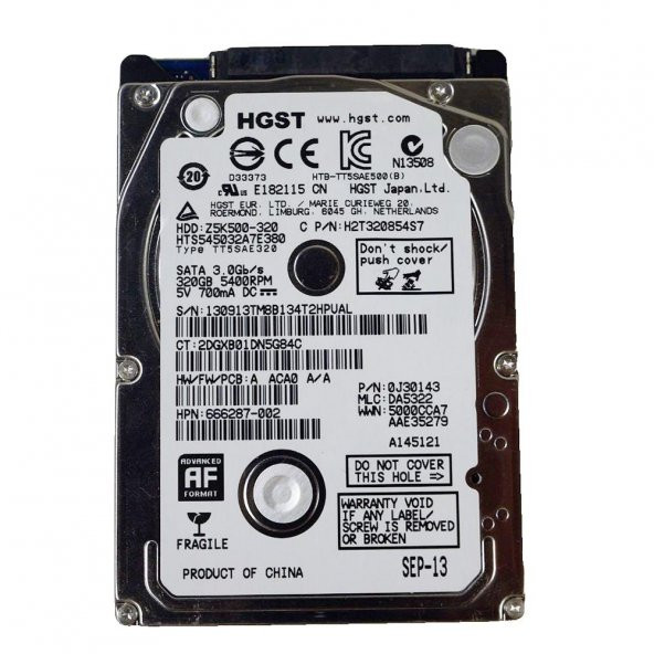 Hitachi Z5K500 2.5" SATA 3Gbit/s 5400RPM 320GB 8MB Cache Disk - 2