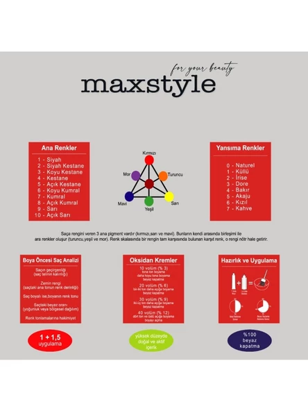 Maxstyle Argan Keratin Saç Boyası 8.11 Yoğun Açık Küllü Kumral 60 ml - 3