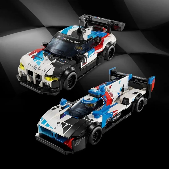 Lego 676 Parça Speed Champions BMW M4 GT3 ve BMW M Hybrid V8 Yarış Arabaları - Mavi Su Dünyası - 3