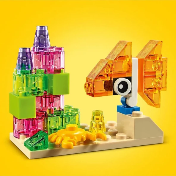 Lego 500 Parça Classic Yaratıcı Şeffaf Yapım Parçaları - Mavi Su Dünyası - 6