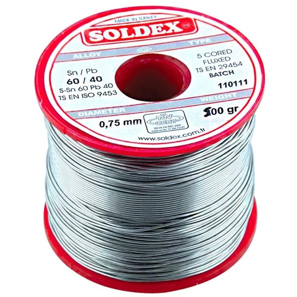 500 GR LEHİM 0,75 MM İNCE SOLDEX SN60 PB40