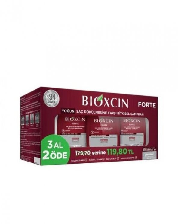 Bioxcin Forte Saç Dökülmesine Karşı Bakım Şampuanı 300 ml - 3 AL 2 ÖDE