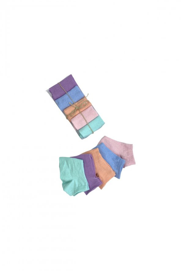 Hediyelik 5Li Renkli Bayan Patik Çorap 36-40 BT-0226