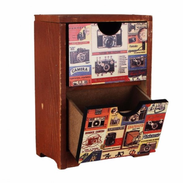 Kamera Ahşap El Yapımı Şifonyer - 2