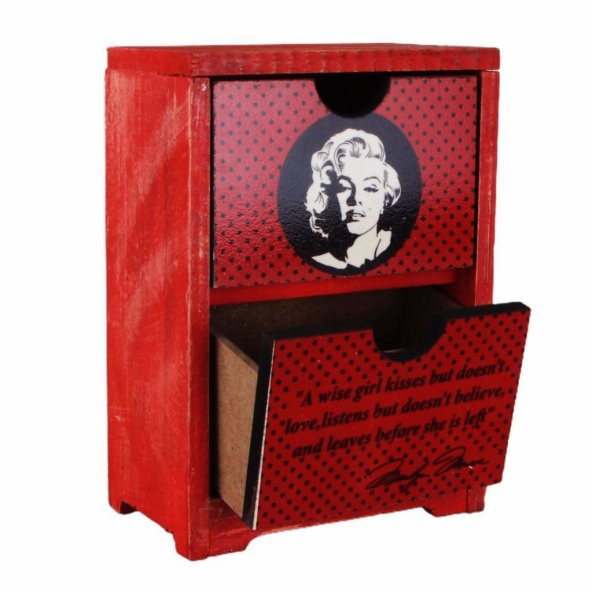 Marilyn Monroe Ahşap El Yapımı Şifonyer - 2