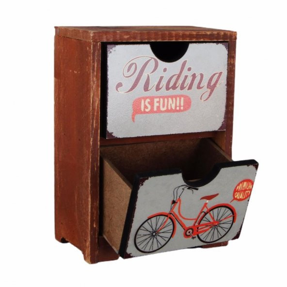 Riding Is Fun Bisiklet Ahşap El Yapımı Şifonyer - 2