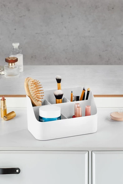 Beyaz Makyaj Kutusu & Kozmetik Organizeri & Çok Amaçlı Kutu - 2