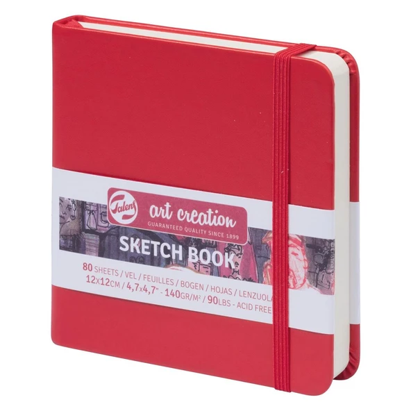 Talens Art Creation Sketch Book 12x12cm 140gr 80yp Sert Kapak Eskiz Defteri Kırmızı/ RT9314204M