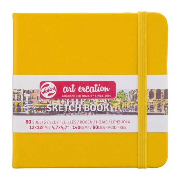 Talens Art Creation Sketch Book 12x12cm 140gr 80yp Sert Kapak Eskiz Defteri Sarı/ RT9314114M ürün görseli