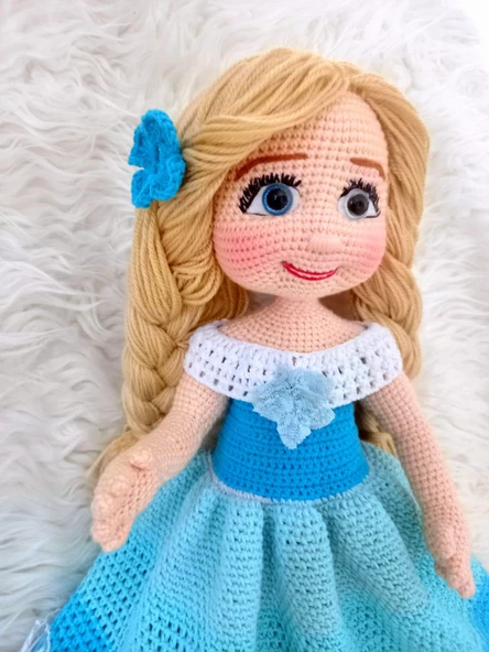 Prenses Bella Bebek Amigurumi Organik Oyuncak - 3