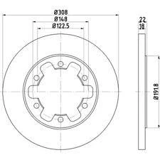 ARKA FREN AYNASI TRANSİT V363 14 ÇİFT TEKER 308x18x122.5x22x6DL