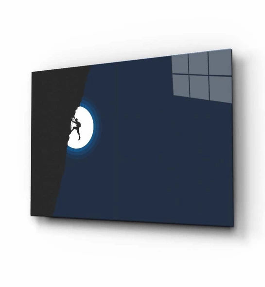 Dağcı Tırmanış  Mavi Beyaz Tablo ürün görseli