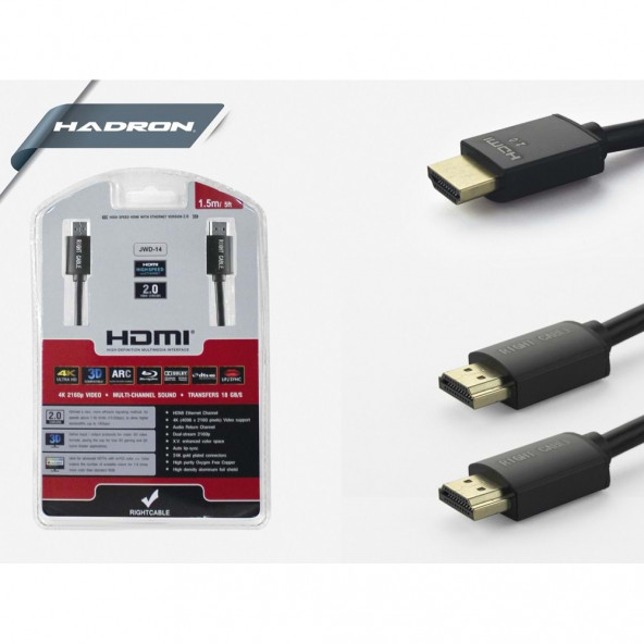 HADRON HD4492 HDMI KABLO 2.0V 4K 1.5MT