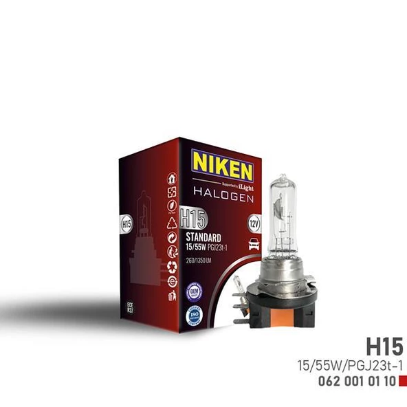 NIKEN H15 15W/55W HALOJEN AMPUL PGJ23t-1 12V