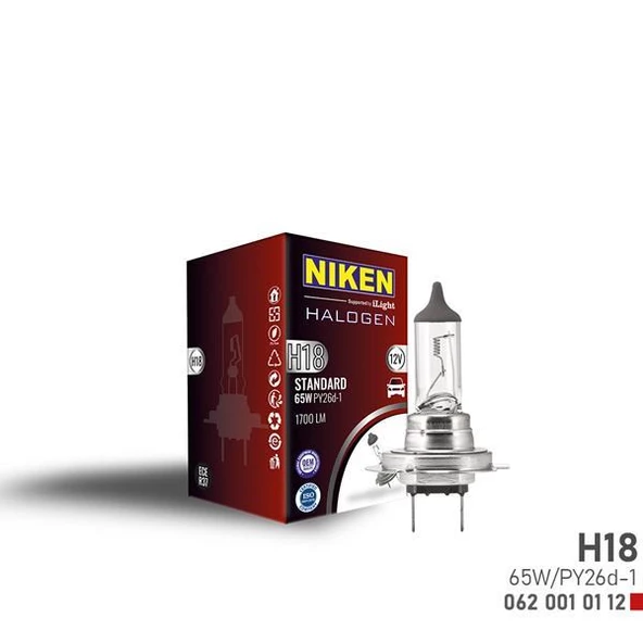 NIKEN H18 65W HALOJEN AMPUL PY26d-1 12V