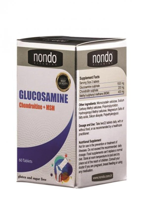 Nondo Glucosamine Chondroitine + MSM 60 Tablet (SKT:02/2024)