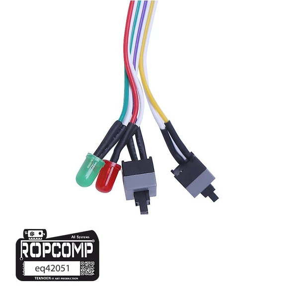 Ropcomp Power, Reset Butonu, HDD İşlem Led Işıklı PC ATX Anakart Bağlantı Kablosu - 4