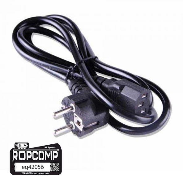 Ropcomp Bilgisayar Power ve Monitör Kablosu 3X0.75mm 1.5m - 4