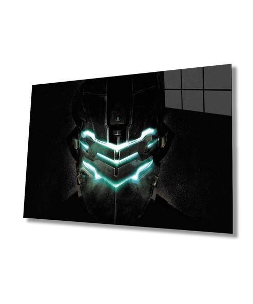 Yeşil Işıklı Robot Dekoratif ve Modern Cam Tablo   Green Light Robot ürün görseli