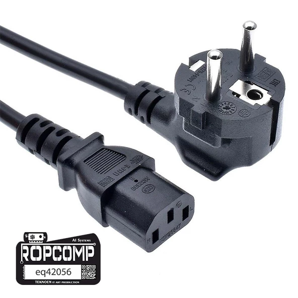 Ropcomp Bilgisayar Power ve Monitör Kablosu 3X0.75mm 1.5m - 5