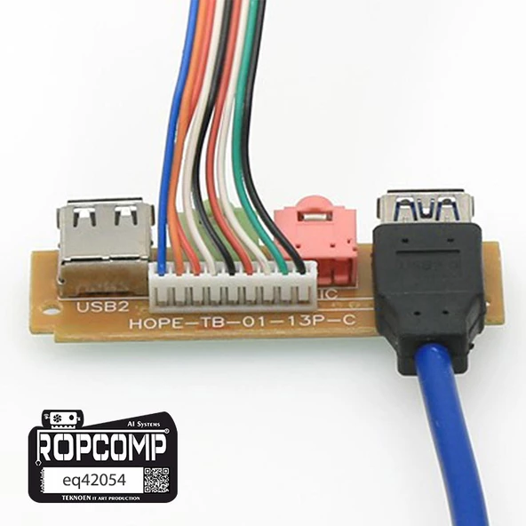 Ropcomp Pc Ön Panel Usb2/3 + 3.5mm Port Kulaklık + Mikrofon Kablosu - 4