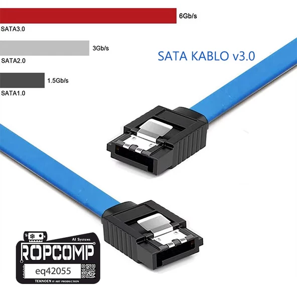 Ropcomp Harddisk Hdd SSD DVD Rom Sata3.0 Veri Kablosu 6.0 Gbps - 5