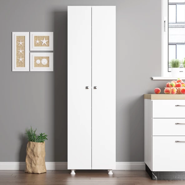 Sakura Cordoba çok amaçlı dolap -Wood Beyaz-Minifiks Bağlantılı - 2