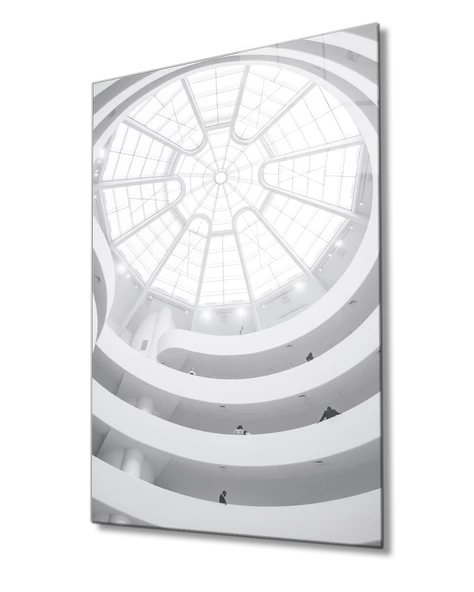 Beyaz Daireli Geometrik  Dekoratif ve Modern Cam Tablo
