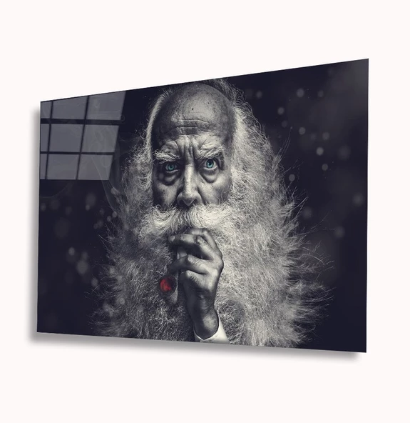 Siyah Beyaz İnsan Fotoğrafları Dekoratif ve Modern Cam Tablo