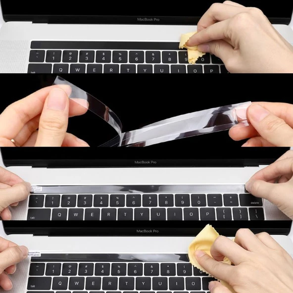 MacBook Pro Touch Bar Koruyucu Jelatin Film A1706 A1989 A2159 A1707 A1990 Çizilme Önleyici - Resim 4