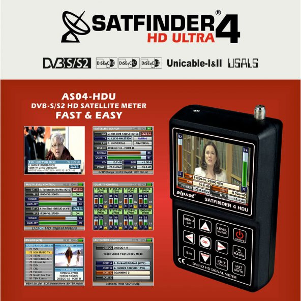 Alpsat Satfinder 4 HD Görüntülü Full HD Uydu Yön Sinyal Bulucu - 3