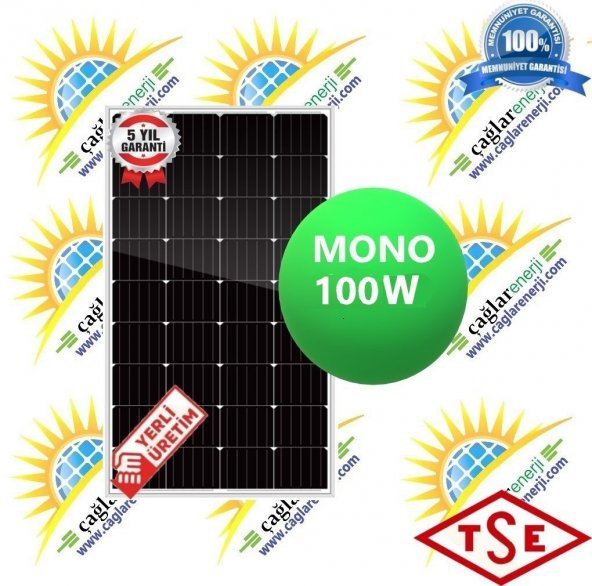 100 w watt Monokokristal Güneş Paneli
