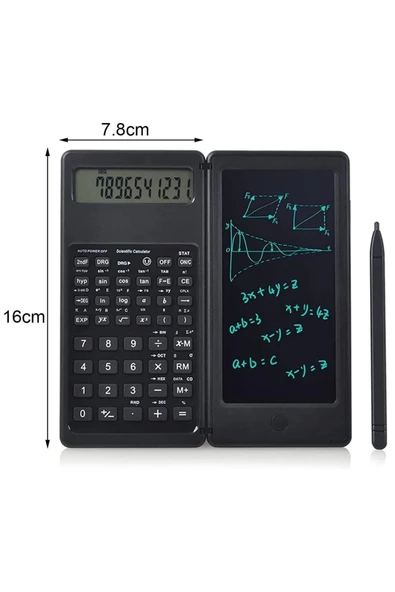 Silinebilir Lcd Yazı Tabletli,kalemli Katlanabilir Bilimsel Hesap Makinesi - 8