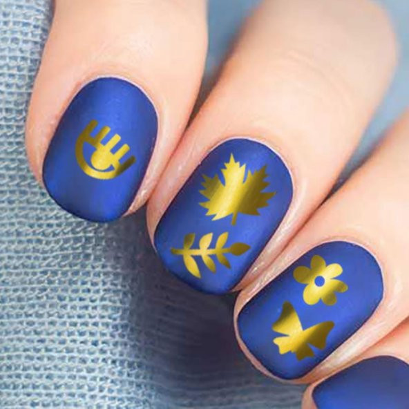 Şekil-2 Metalik Tırnak Sticker, Nail Sticker, Nail Art