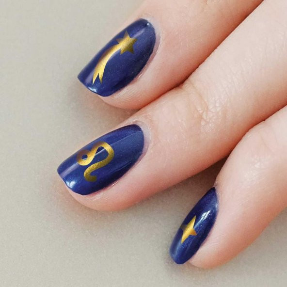 Burçlar Metalik Tırnak Sticker, Nail Sticker, Nail Art